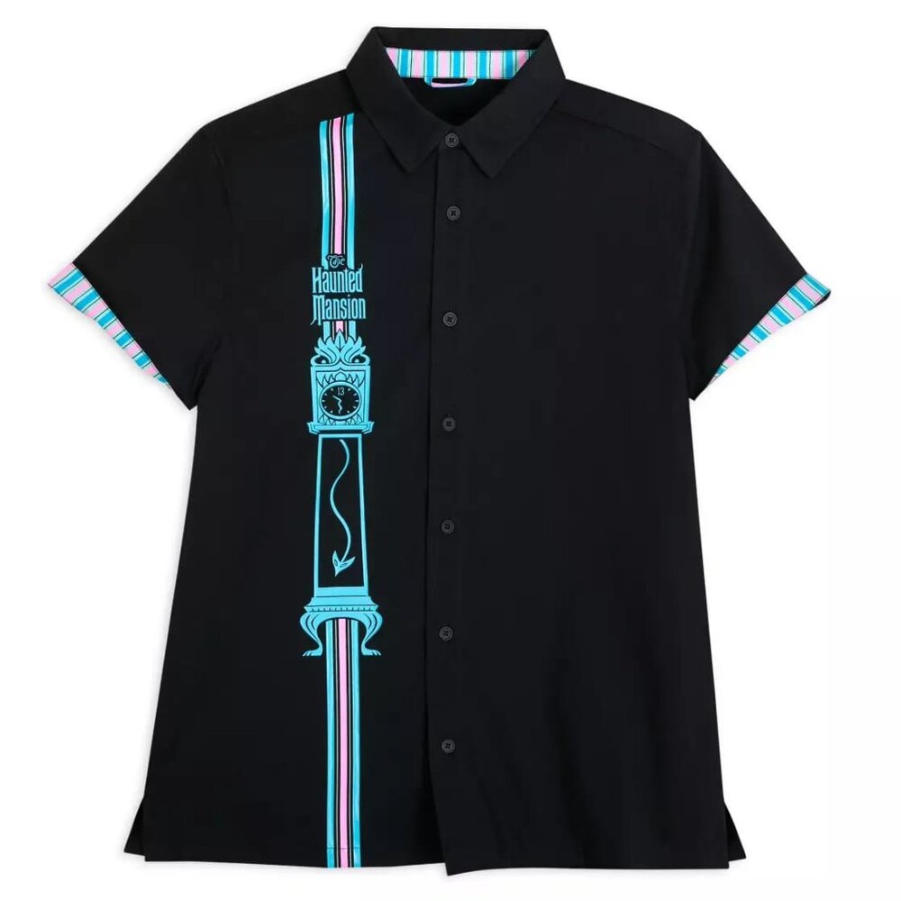 WDW Exclusive! Haunted Mansion Button Up Shirt Men's Medium Glow In The Dark NWT
